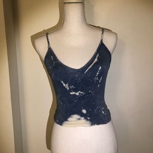 Blue Acid Wash Cropped Tank
